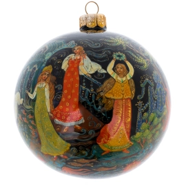 Шар ёлочный из стекла "Прием" Палех