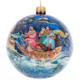 Шар ёлочный из стекла "Катания" Палех