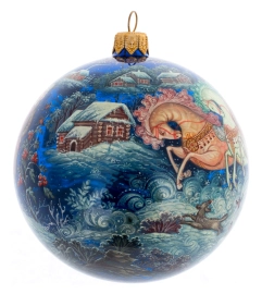 Шар ёлочный из стекла "Катания" Палех