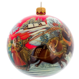 Шар ёлочный из стекла "Зима" Палех