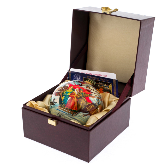 Шар ёлочный из стекла "Зима" Палех