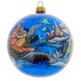 Шар ёлочный из стекла "Ночная тройка" Палех