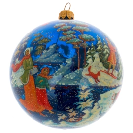 Шар ёлочный из стекла "Праздник" Палех