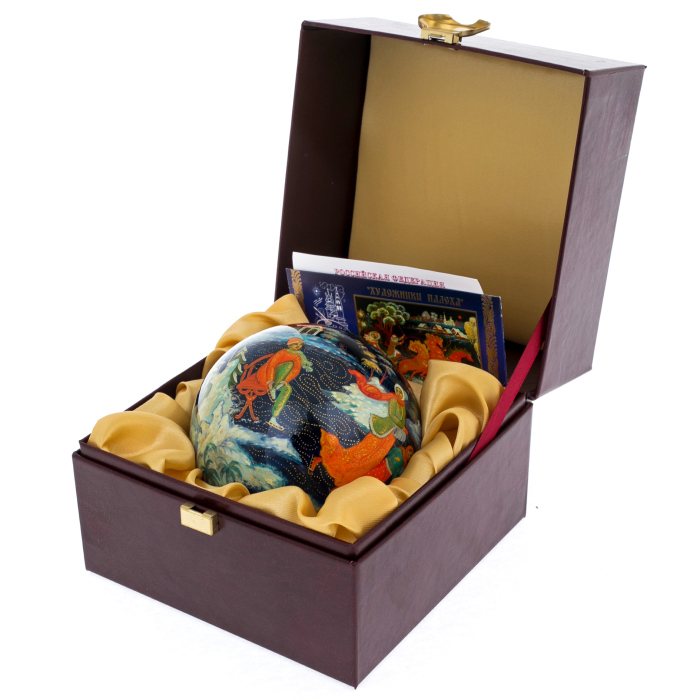 Шар ёлочный из стекла "Праздник" Палех