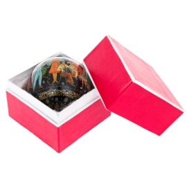 Шар ёлочный деревянный "Новогодний карнавал" Чапарина, Палех