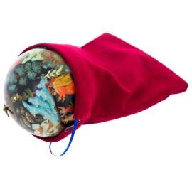 Шар ёлочный деревянный "Зимние забавы" Кузьменко, Палех