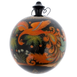 Шар ёлочный деревянный "Жар-птица" Чапарина, Палех