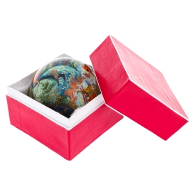 Шар ёлочный деревянный "Зимние забавы" Кузьменко, Палех