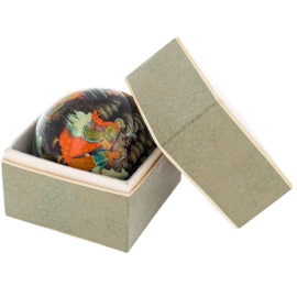 Шар ёлочный деревянный "Зимние забавы" Кузьменко, Палех