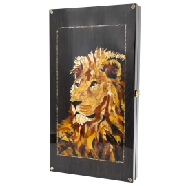 Нарды из мореного дуба "Лев" коллекция "Дикая природа"