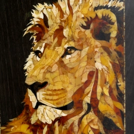 Нарды из мореного дуба "Лев" коллекция "Дикая природа"