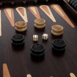 Нарды резные из массива венге "Герб Россий" с золочением