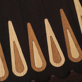 Нарды резные из массива венге "Герб Россий" с золочением