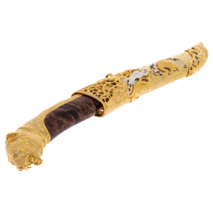 Souvenir knife "Bear" with artistic casting, Zlatoust