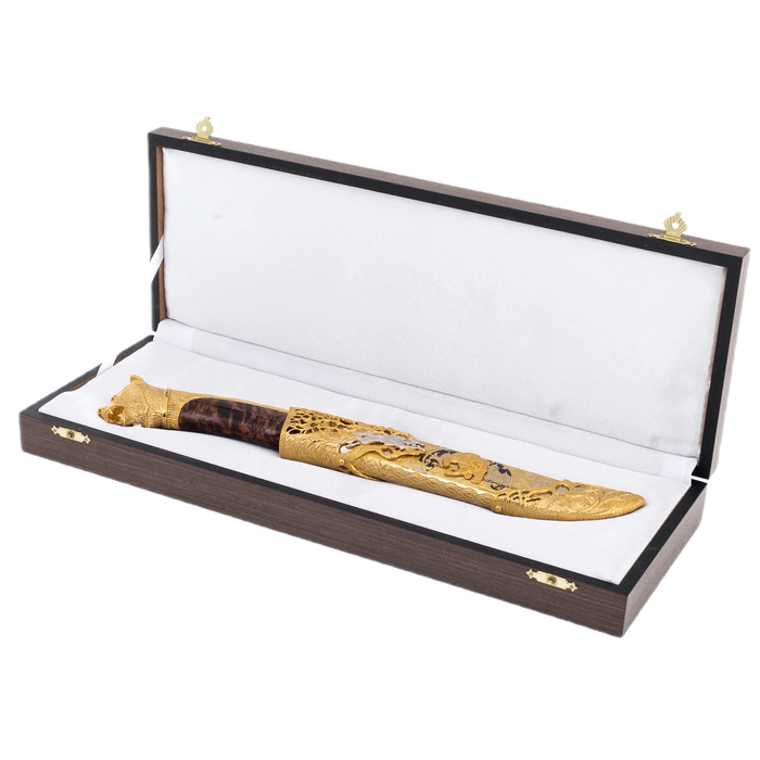 Souvenir knife "Bear" with artistic casting, Zlatoust