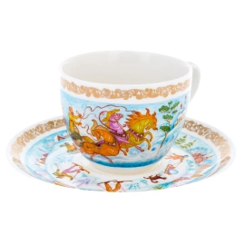 Чайная пара из фарфора "Зима" Чапарина, Палех