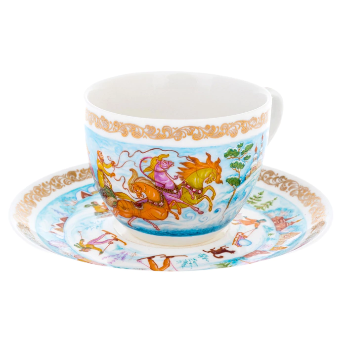 Tea steamer made of porcelain "Winter" Chaparin, Palekh