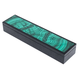 Ручка шариковая "Герб РФ" в малахитовом коробе, Златоуст