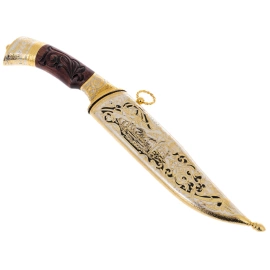Нож на подставке "Охота на дичь" Златоуст