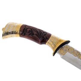 Нож на подставке "Охота на дичь" Златоуст