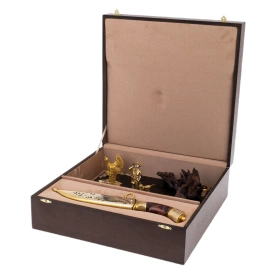 Нож на подставке "Охота на дичь" Златоуст