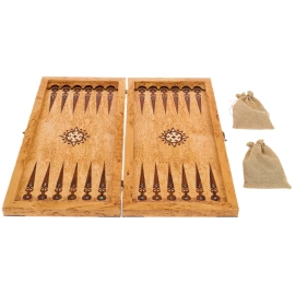 Нарды из карельской березы "Медведь" большие