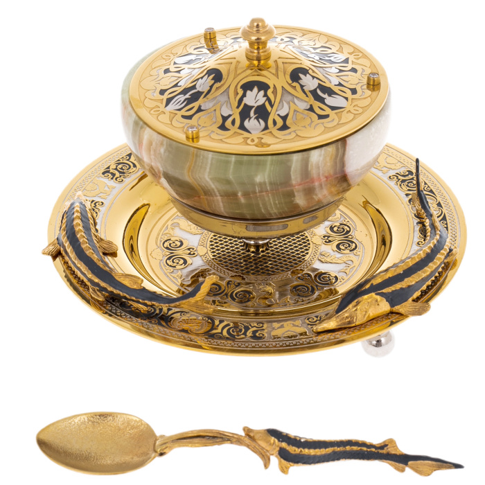Caviar bowl "Sturgeon" Zlatoust