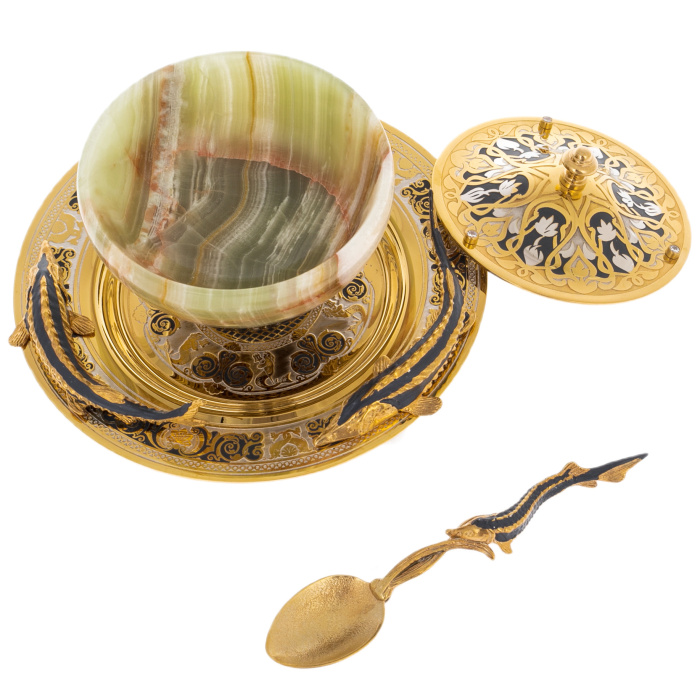 Caviar bowl "Sturgeon" Zlatoust