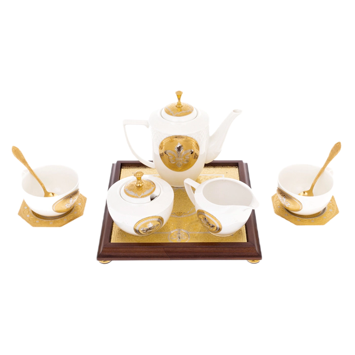 Tea set "Empire" with a stand, for 2 persons, Zlatoust