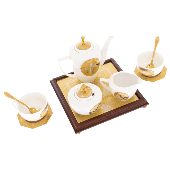 Tea set "Empire" with a stand, for 2 persons, Zlatoust