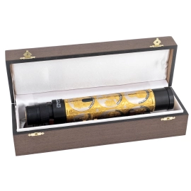 Труба подзорная с эмалями "Виды Москвы" на резной подставке, Златоуст