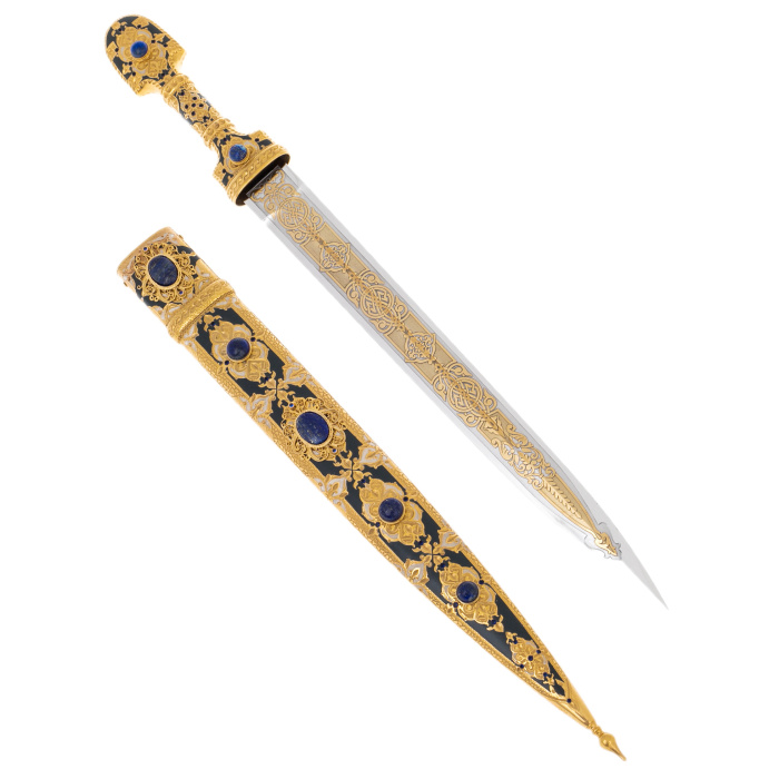 Кинжал сувенирный "Кавказский" с лазуритом, Златоуст