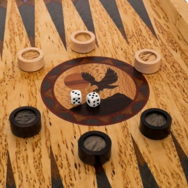 Нарды из карельской березы "Сокол"