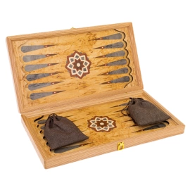 Нарды из карельской березы "Сокол на ветке"