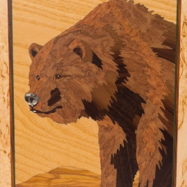 Нарды из карельской березы "Медведь" средние