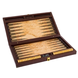 Нарды из карельской березы "Медведь" средние