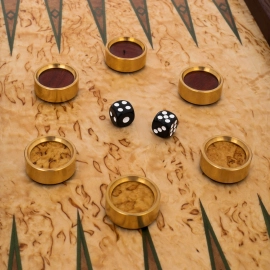 Нарды из карельской березы "Медведь" средние