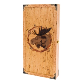 Нарды из карельской березы "Лось"