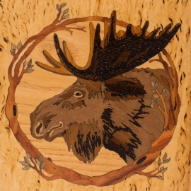 Нарды из карельской березы "Лось"