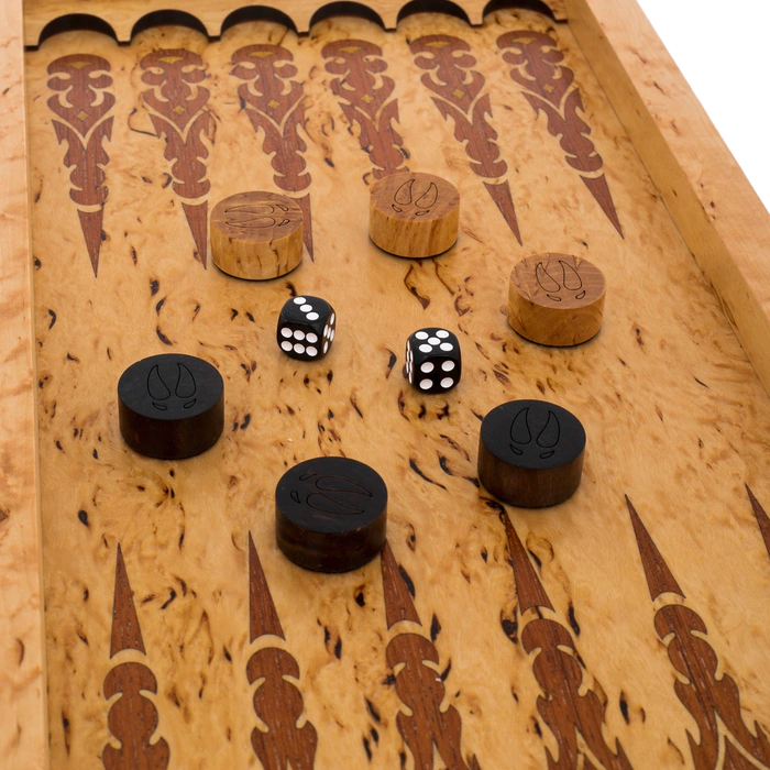 Karelian birch backgammon "Moose"