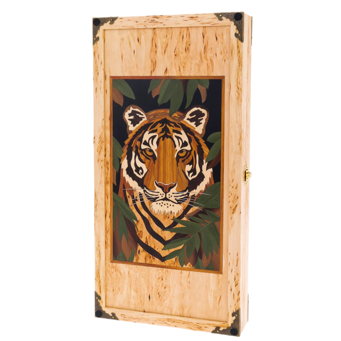 Karelian birch backgammon "Tiger's Face"