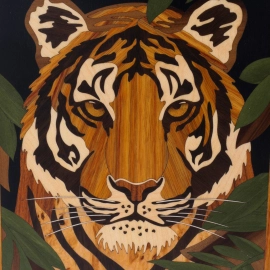 Нарды из карельской березы "Морда тигра"