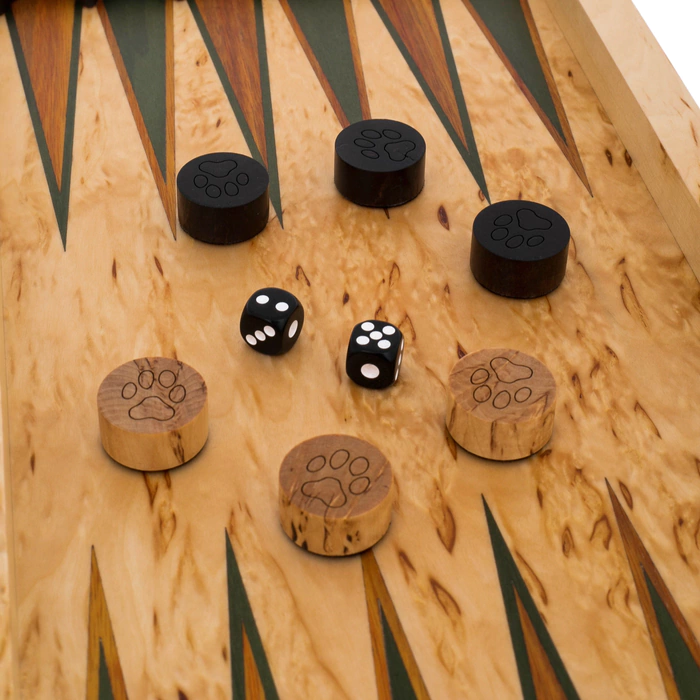 Karelian birch backgammon "Tiger's Face"