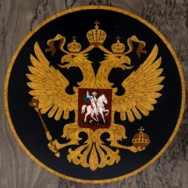 Нарды из карельской березы "Герб" черный