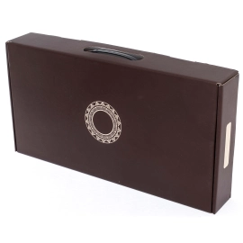 Нарды из карельской березы "Герб" красный