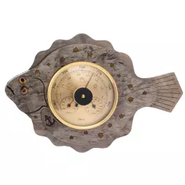 Барометр из карельской березы "Рыбка"