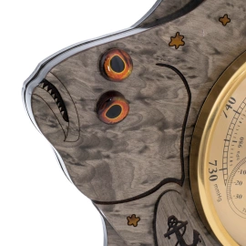 Барометр из карельской березы "Рыбка"