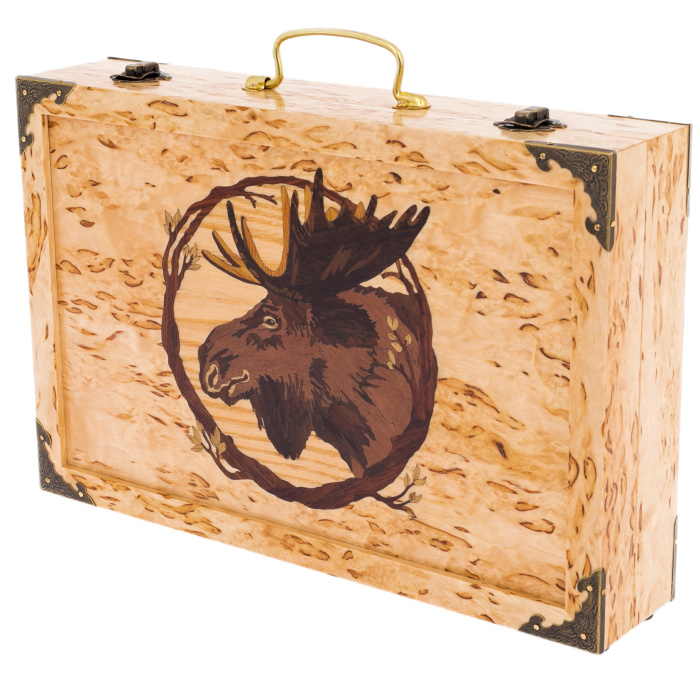 Набор для чистки оружия из карельской березы "Лось"