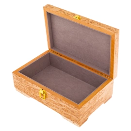 Шкатулка из карельской березы "Птичка" светлая