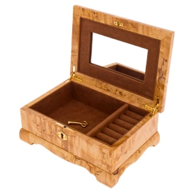 Шкатулка из карельской березы "Классика" с зеркалом